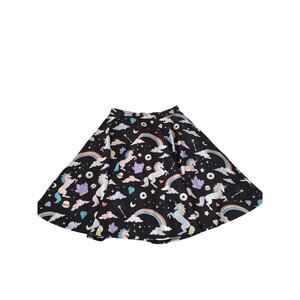 Unicorn Skirt Stretch fabric knee length comfortable skirt rainbows size M\
